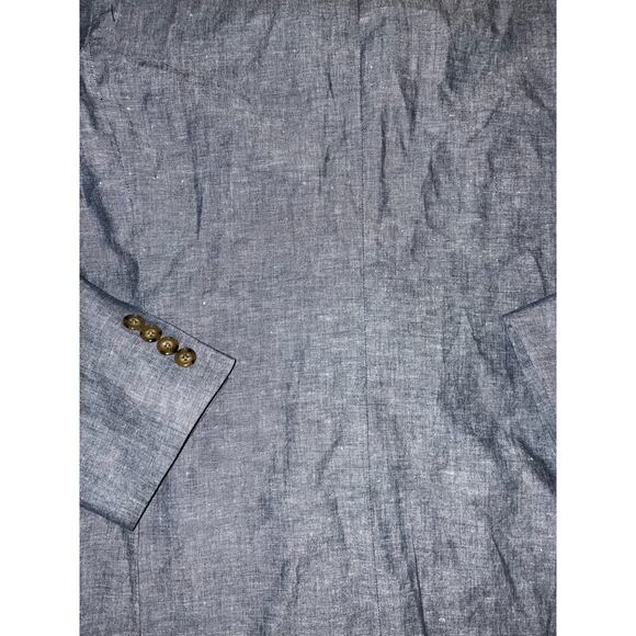 J Crew Ludlow Blazer Jacket Men 36R Slim Heather Blue Somelos Linen Unstructured - Picture 2 of 9